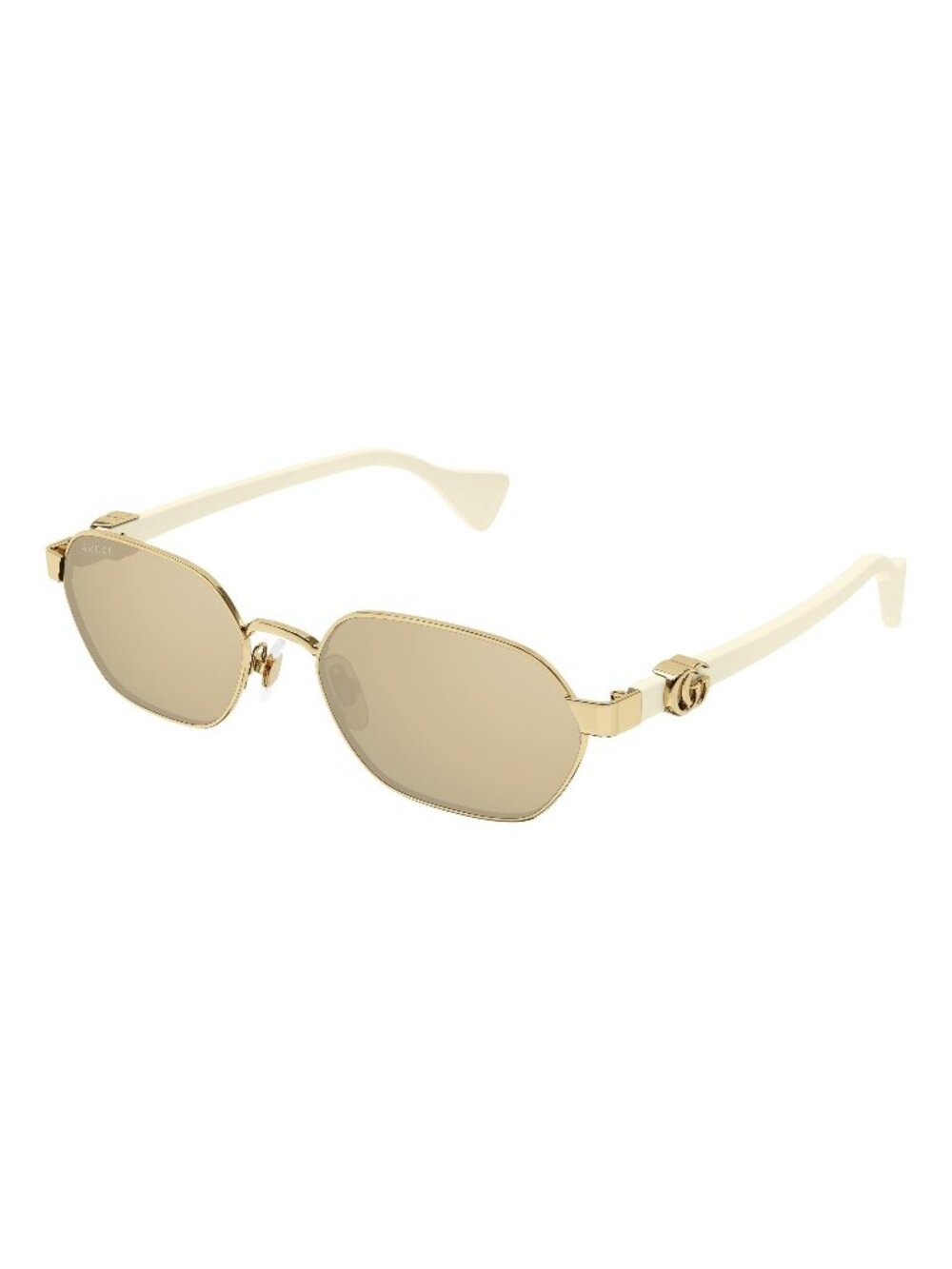 New Gucci Women's Sunglasses Gold Square Pink Lens Metal Frame GG1593S 002 56